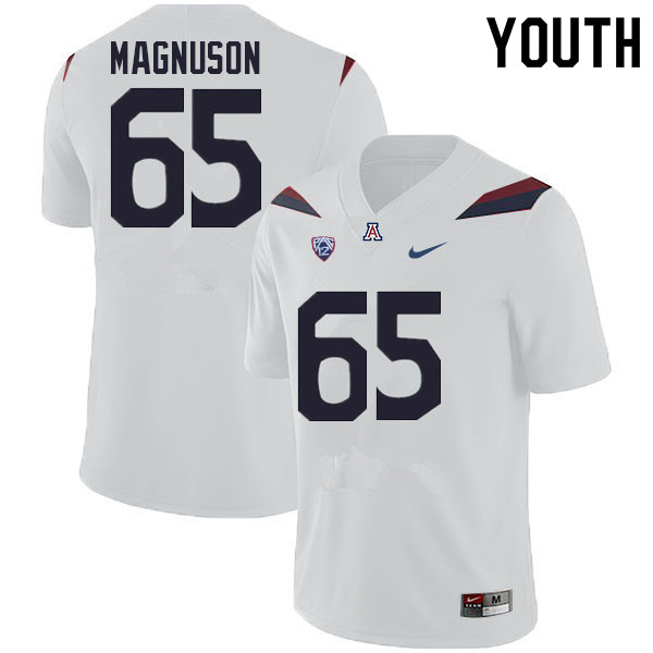 Youth #65 Leif Magnuson Arizona Wildcats College Football Jerseys Sale-White